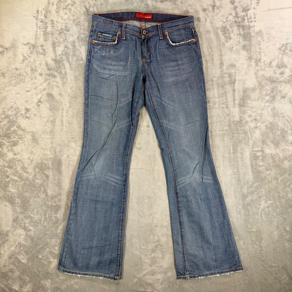 Colins 792 Flare‎ Jeans Women's Size 29 Blue Denim Low Rise Pants